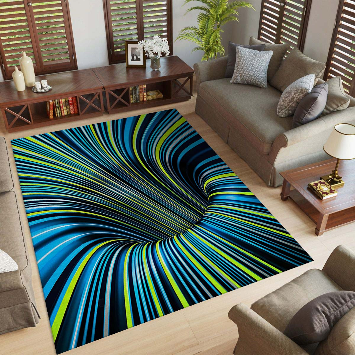 Tunnelwurmloch 3D Teppich – Bild 2