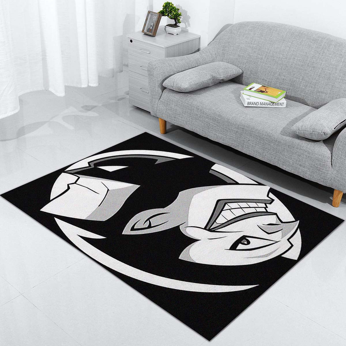 Batman und Joker Monochrom Teppich