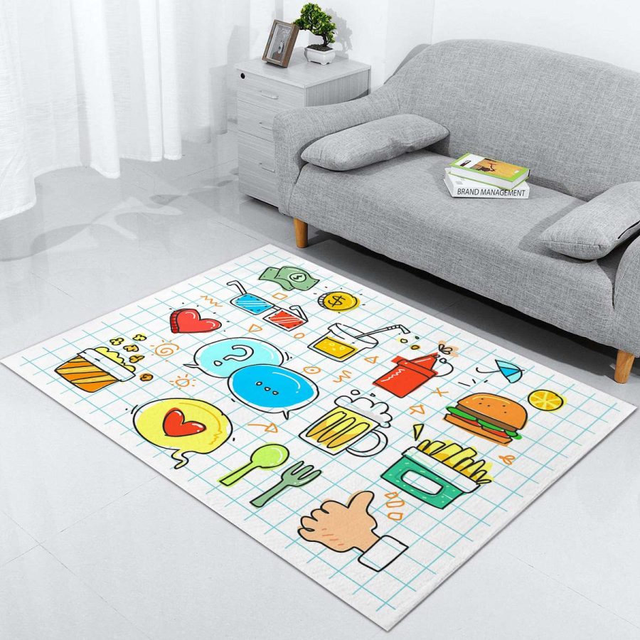 bunte kritzelideen dekor kinderzimmer Teppich – Bild 3