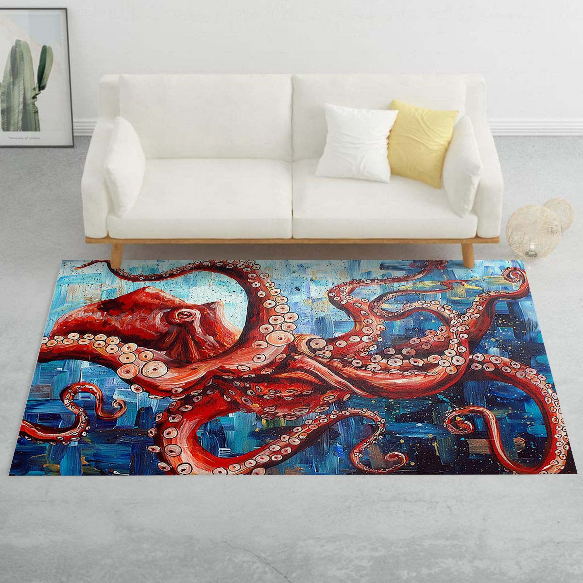 Oktopus-Ölgemälde Teppich – Bild 2