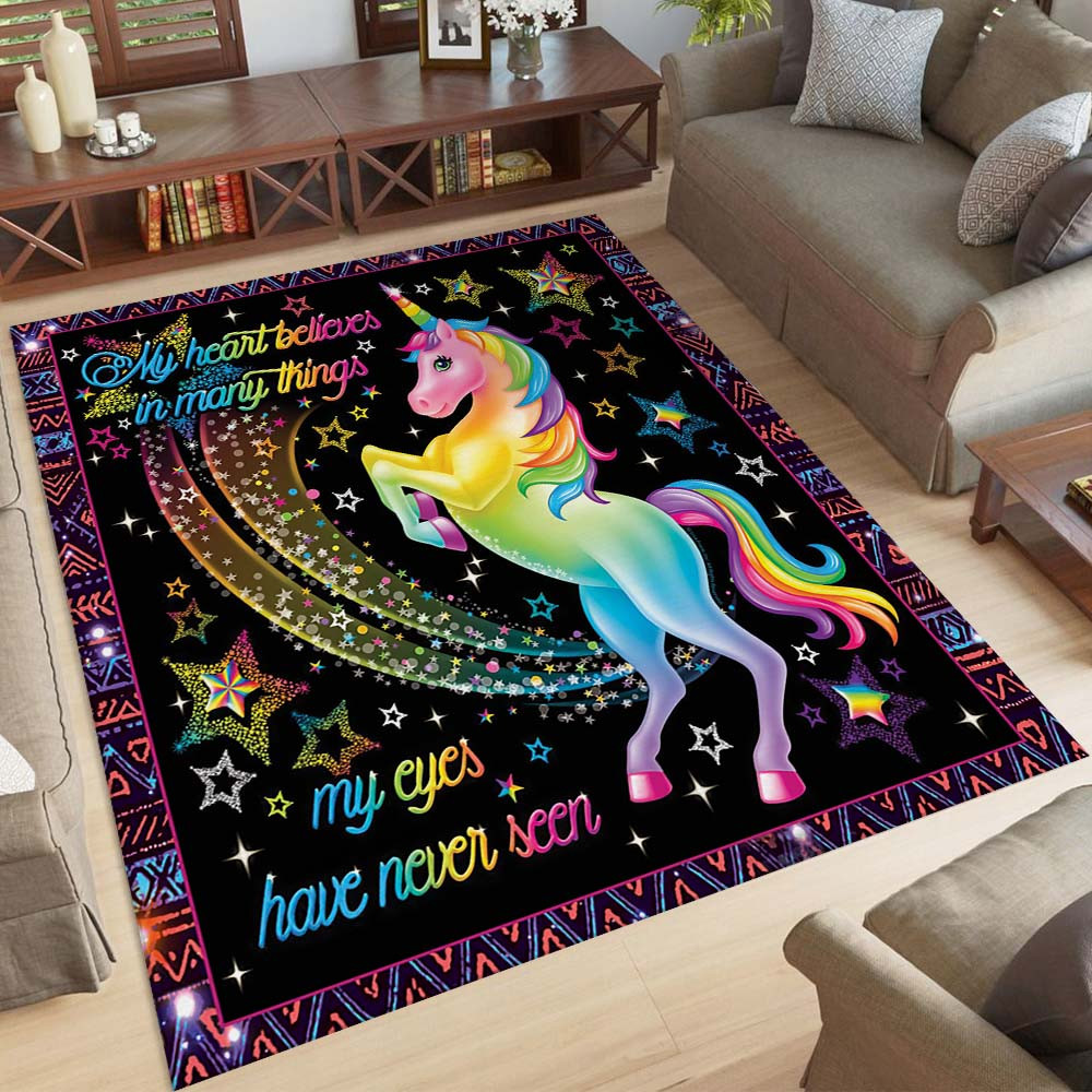 Buntes Einhorn 1003 Teppich