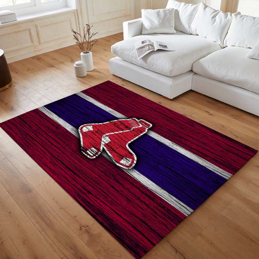 Boston Red Sox Baseballteam MLB auf Holz Teppich – Bild 4