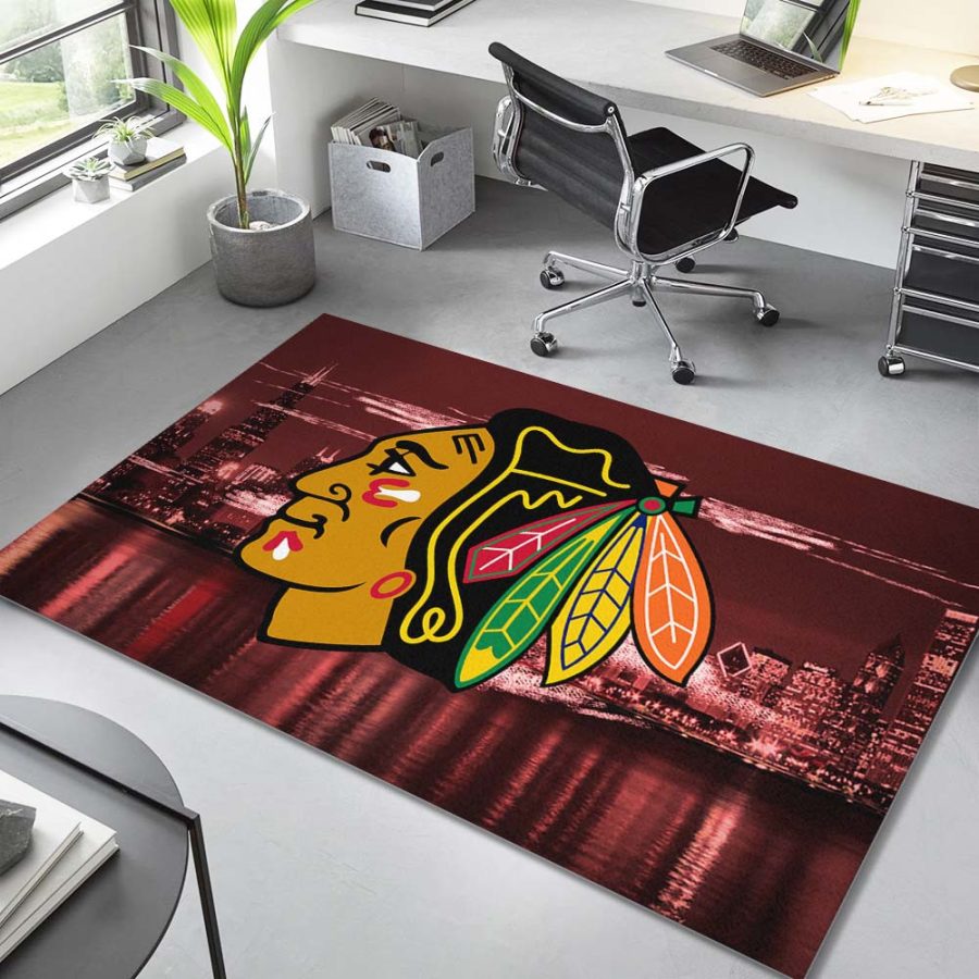 Chicago Blackhawks Eishockeymannschaft NHL Teppich – Bild 4