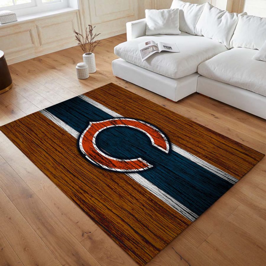 Chicago Bears Football Team NFL auf Holz 08 Teppich – Bild 4