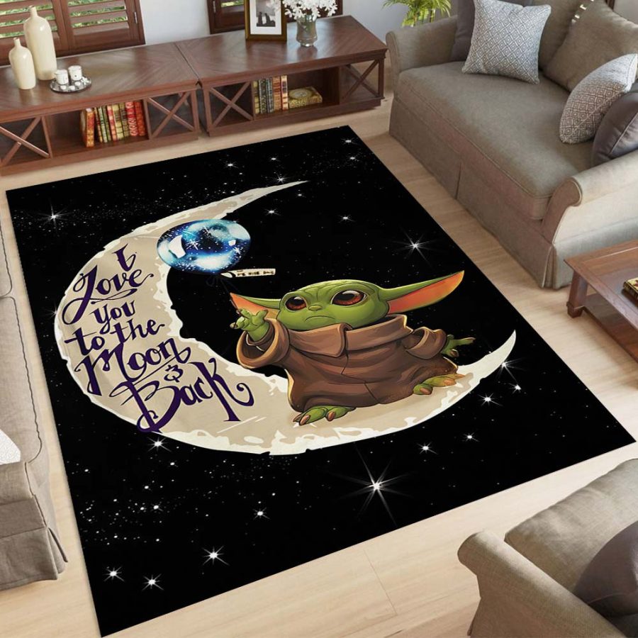 Baby Yoda, ich liebe dich bis zum Mond und zurück Teppich – Bild 4