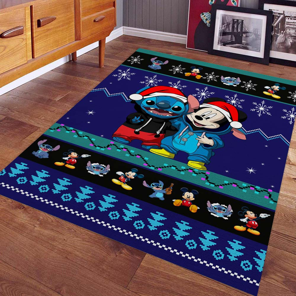 Disney Stitch und Micky glücklich in Halloween Teppich