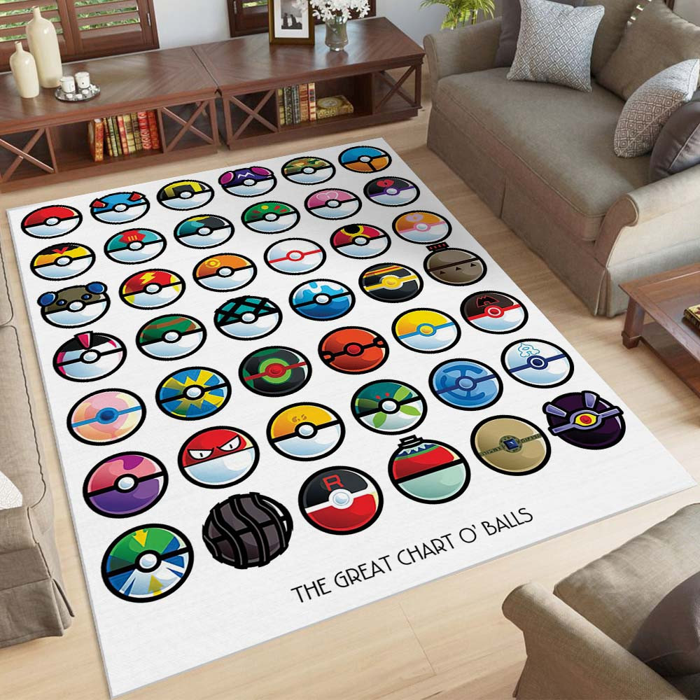 Die großen Chart-Pokémon-Bälle Teppich