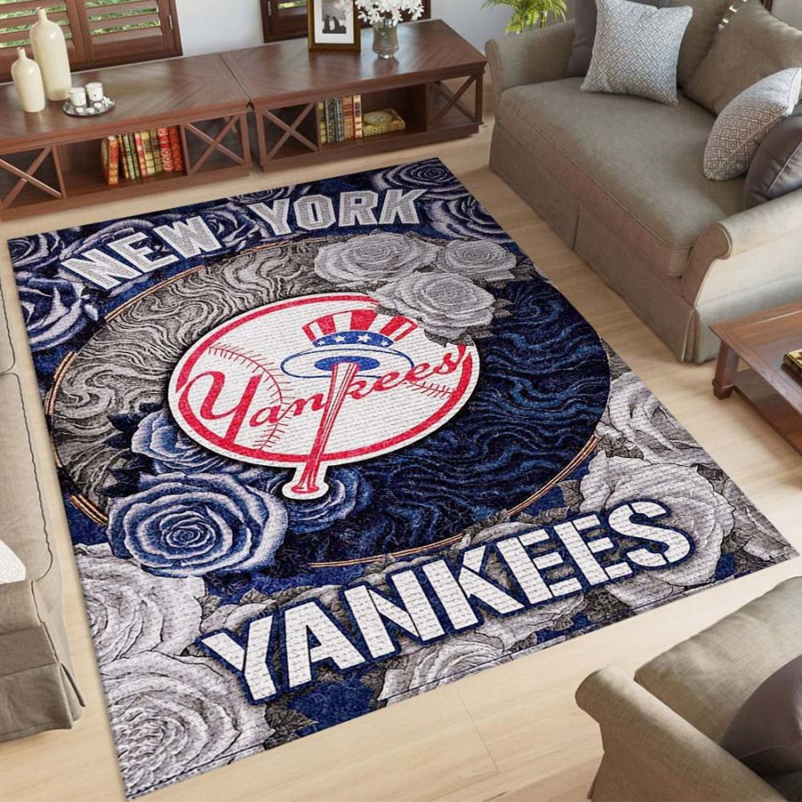 Baseballmannschaft der New York Yankees auf blauer Rose Teppich – Bild 4
