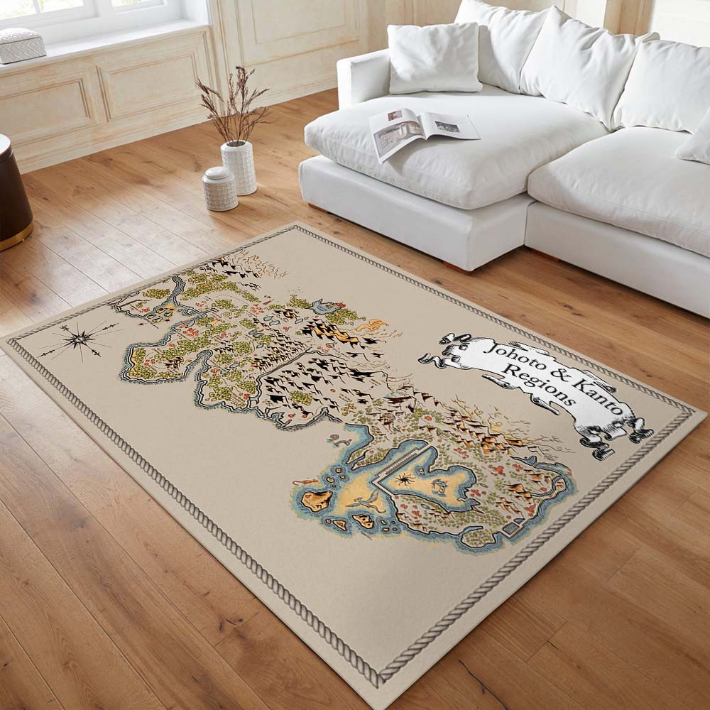 Johto- und Kanto-Regionen 1001 Teppich