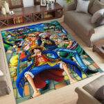 One Piece Luffy und alle Charaktere 05 Teppich