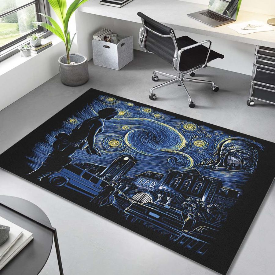 Van Gogh Sternennacht Resident Evil Schlafzimmer Teppich – Bild 4
