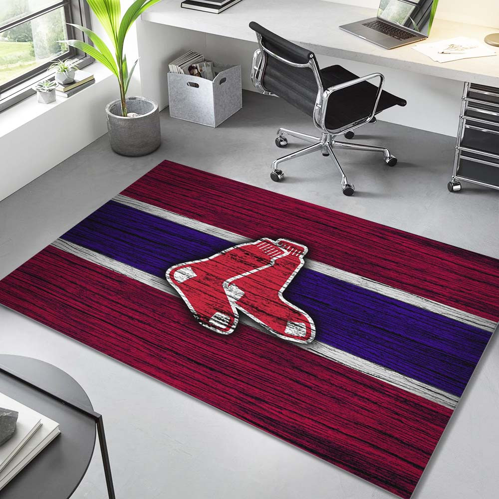Boston Red Sox Baseballteam MLB auf Holz Teppich – Bild 2