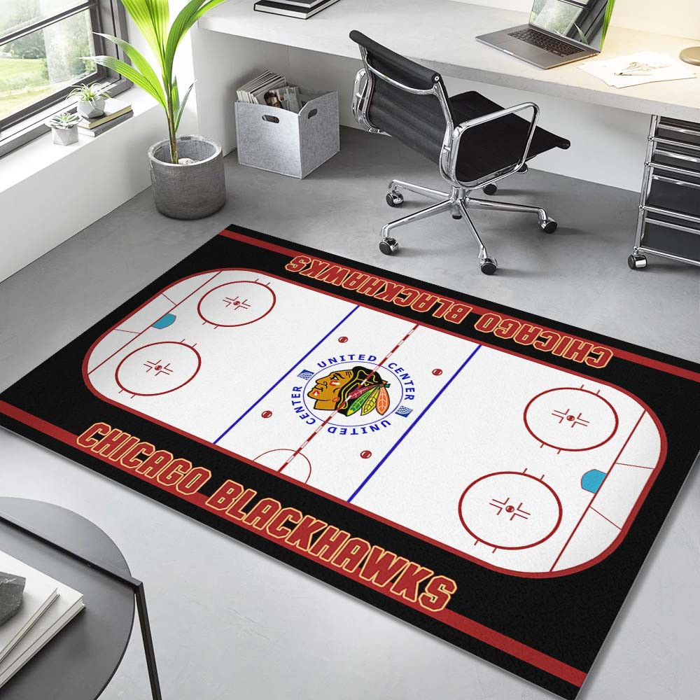 Chicago Blackhawks Eishockeymannschaft NHL Rink Teppich – Bild 2