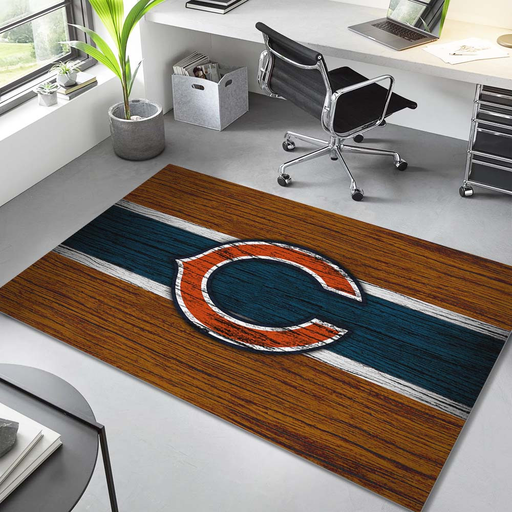 Chicago Bears Football Team NFL auf Holz 08 Teppich – Bild 2