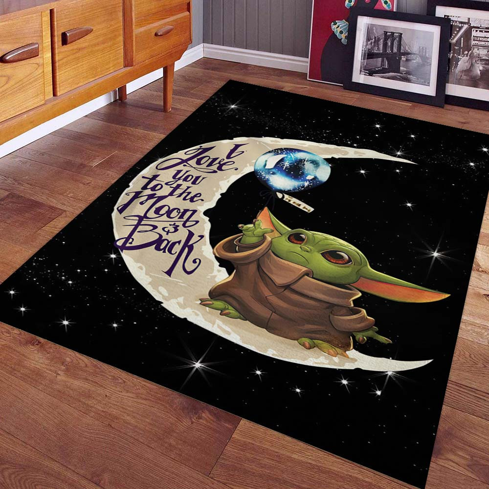 Baby Yoda, ich liebe dich bis zum Mond und zurück Teppich – Bild 2