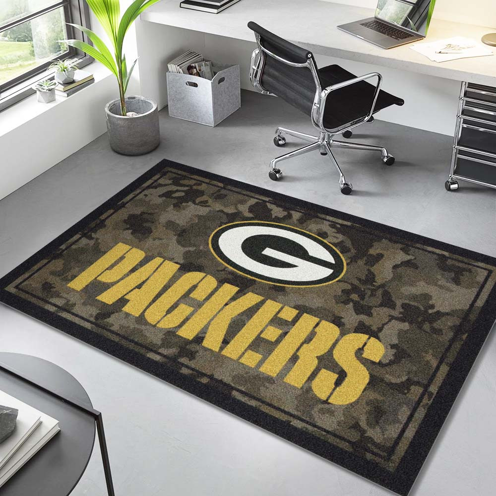 Green Bay Packers Camo-Fußballmannschaft Teppich – Bild 2