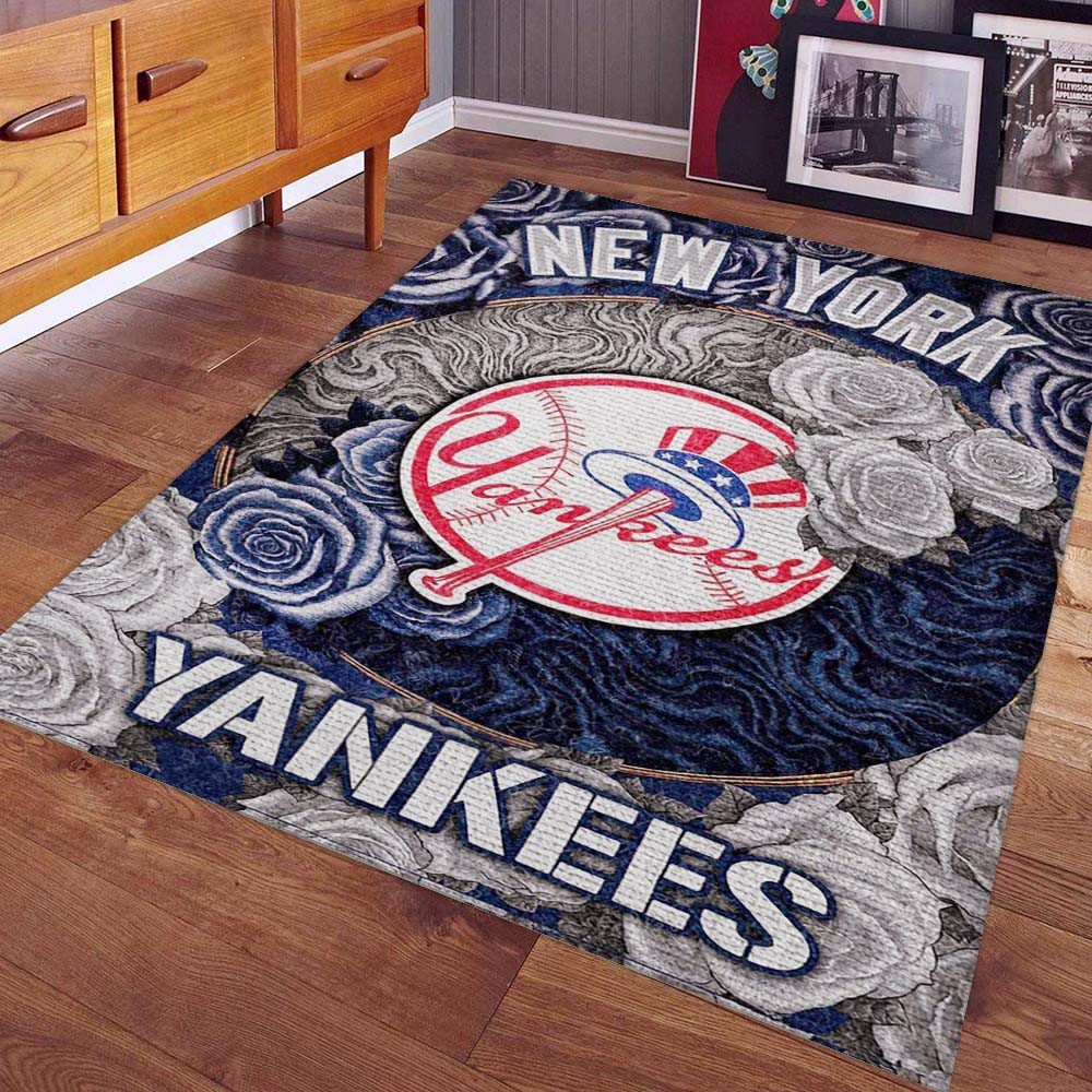 Baseballmannschaft der New York Yankees auf blauer Rose Teppich – Bild 2