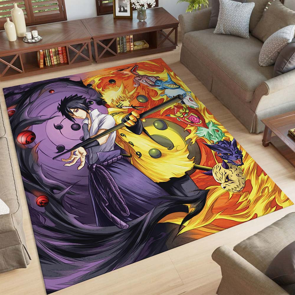 Naruto Uzumaki und Sasuke Uchiha 01 Teppich – Bild 2
