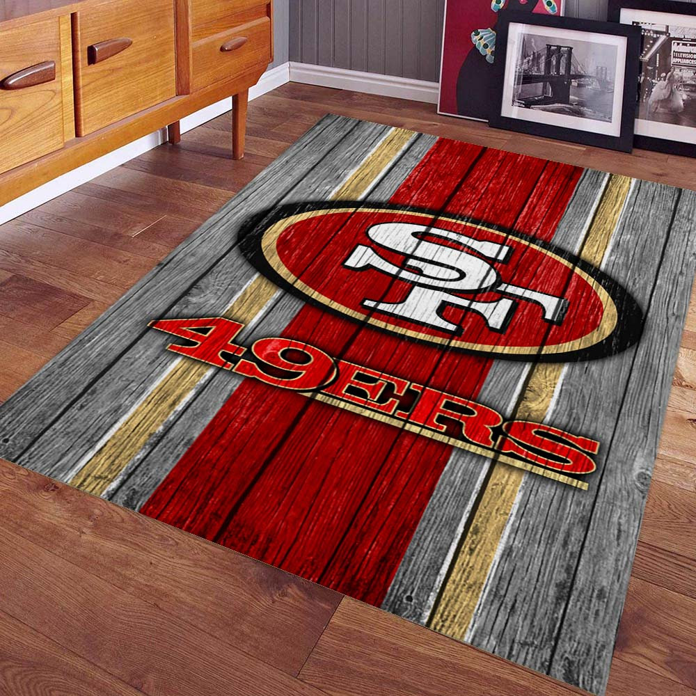 San Francisco 49ers Football Team NFL auf Holz Teppich – Bild 2