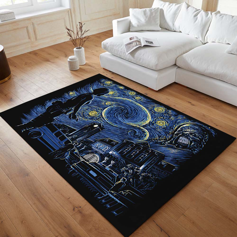 Van Gogh Sternennacht Resident Evil Schlafzimmer Teppich – Bild 2