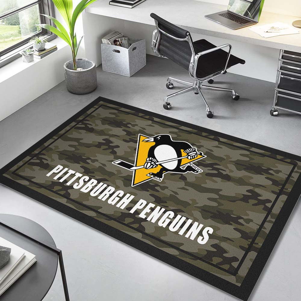 Pittsburgh Penguins Hockey Team NHL Camo Teppich – Bild 2