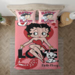Betty Boop mit ihrem pummeligen Hund Kinderbettwäsche – Bettwäsche