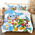 Frohe Weihnachten Disney Micky Maus Minnie Maus Donald Duck Goofy Kinderbettwäsche – Bettwäsche