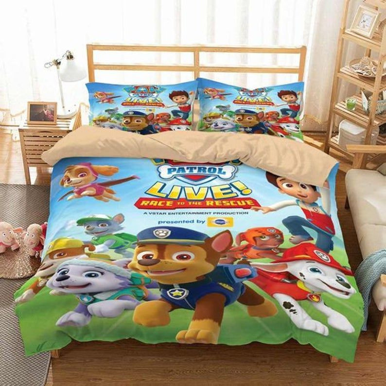 Paw Patrol Patrol Live Rennen zur Rettung Kissenbezüge Kinderbettwäsche - Bettwäsche
