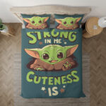Baby Yoda Stark in mir Niedlichkeit ist süß Baby Yoda Kinderbettwäsche – Bettwäsche