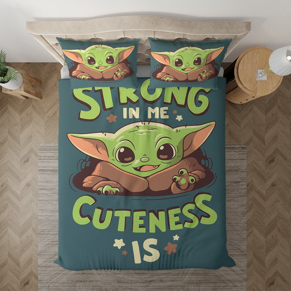 Baby Yoda Stark in mir Niedlichkeit ist süß Baby Yoda Kinderbettwäsche - Bettwäsche