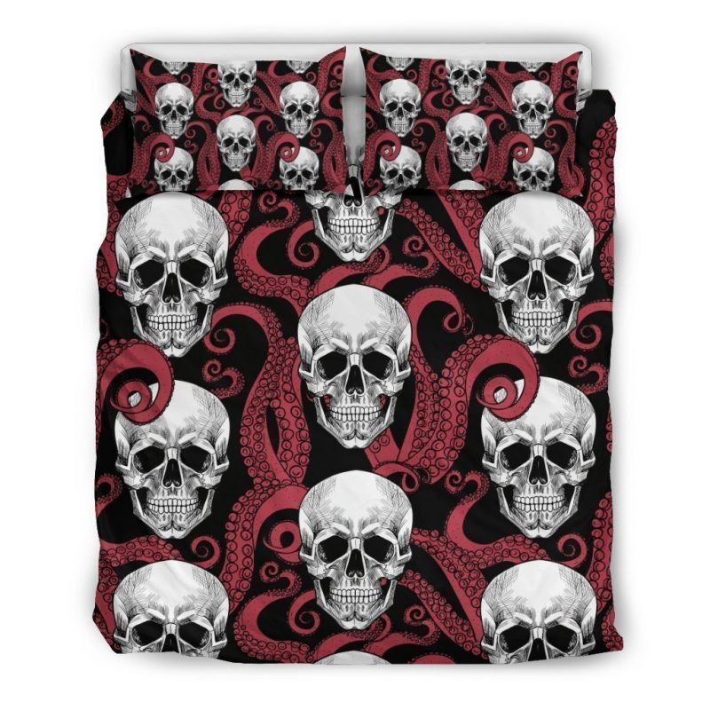 Roter Oktopus Schädel Kinderbettwäsche - Bettwäsche
