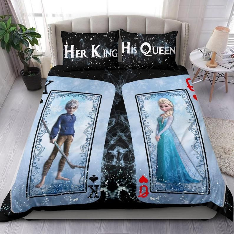 Disney Liebespaar Ihr König Seine Königin Elsa Jack Frost 6 Kinderbettwäsche - Bettwäsche