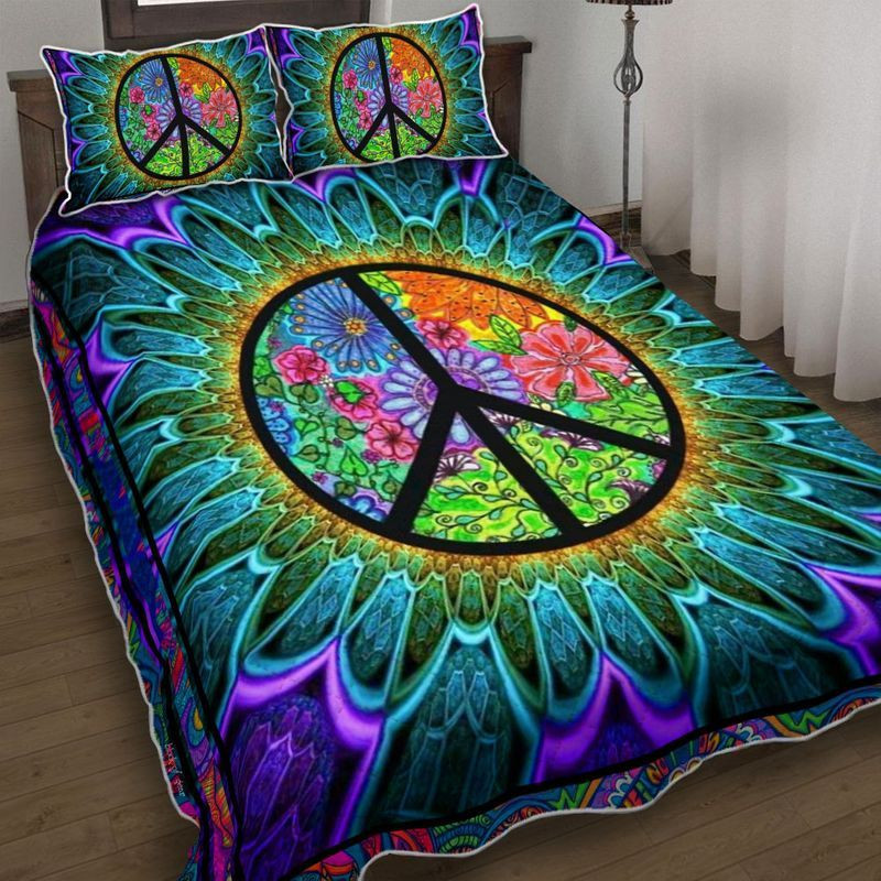 Hippie Blumen Frieden Kinderbettwäsche - Bettwäsche