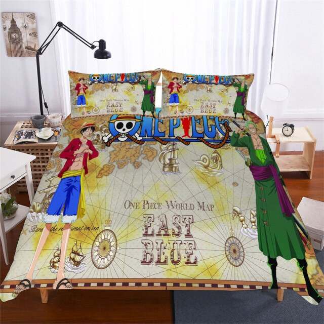One Piece 1 One Piece Weltkarte Kinderbettwäsche - Bettwäsche