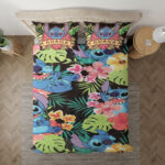 Stich Hawaii Blumen Lustiger Stich Ohana Mean Family Kinderbettwäsche – Bettwäsche