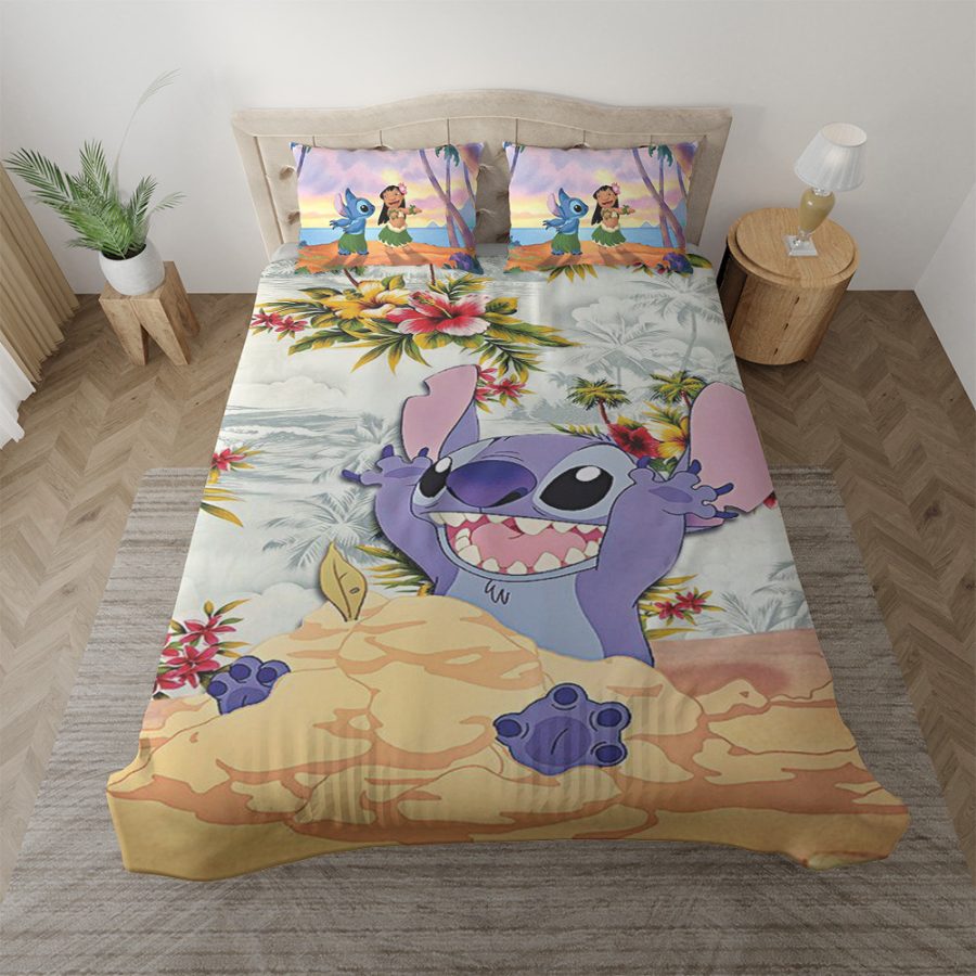 Disney Lilo und Stitch Dancing On The Beach Stitch hawaiianische Tropical Blume Kinderbettwäsche - Bettwäsche – Bild 3