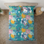 Lilo and Stitch Hawaiian Flowers Tropical Blumen Kinderbettwäsche – Bettwäsche