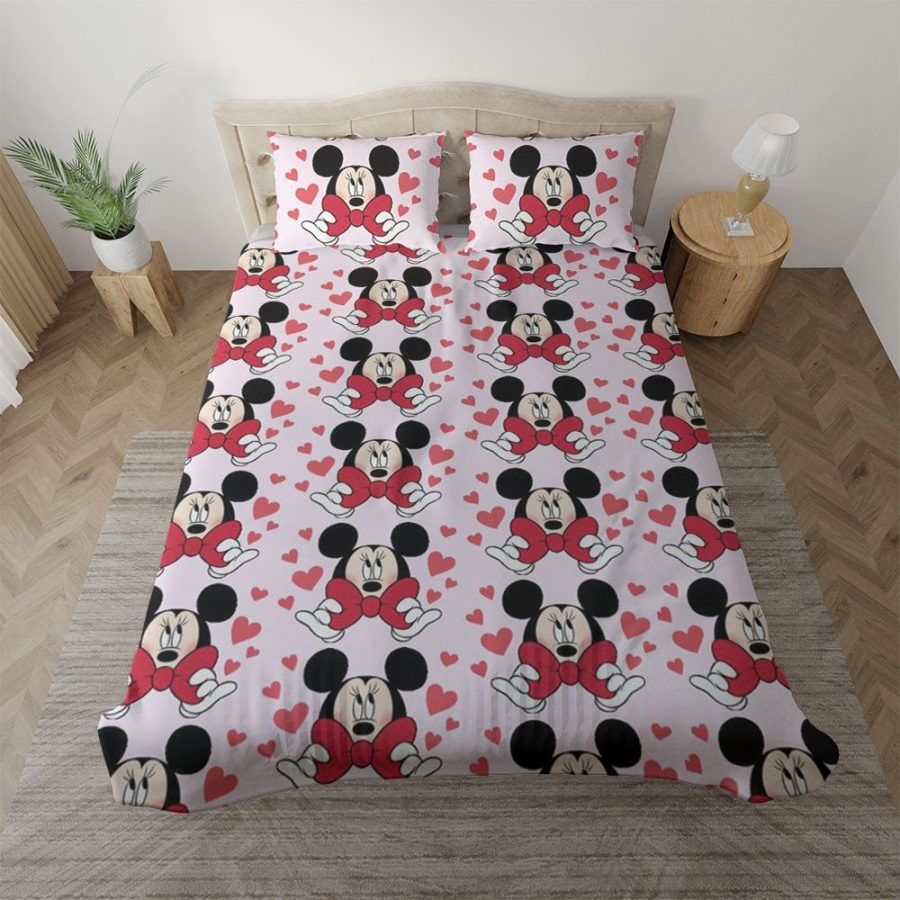 Mickey Mouse Nettes Mickey Gesicht Happy Valentines Day Kinderbettwäsche - Bettwäsche – Bild 3