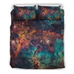 Teal Orange Universe Galaxy Space Kinderbettwäsche – Bettwäsche