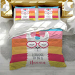 Happy Lama Bedding Outlet Lama Ich entscheide mich, ein Einhorn zu sein Kinderbettwäsche – Bettwäsche