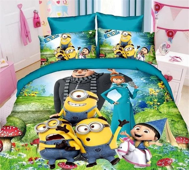 Cartoon Kinder Minions Kinderbettwäsche - Bettwäsche