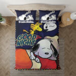 Snoopy The Peanuts Lustiger Snoopy und Woodstock Gute Nacht Kinderbettwäsche – Bettwäsche