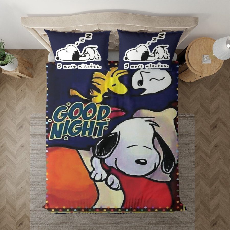Snoopy The Peanuts Lustiger Snoopy und Woodstock Gute Nacht Kinderbettwäsche - Bettwäsche – Bild 3