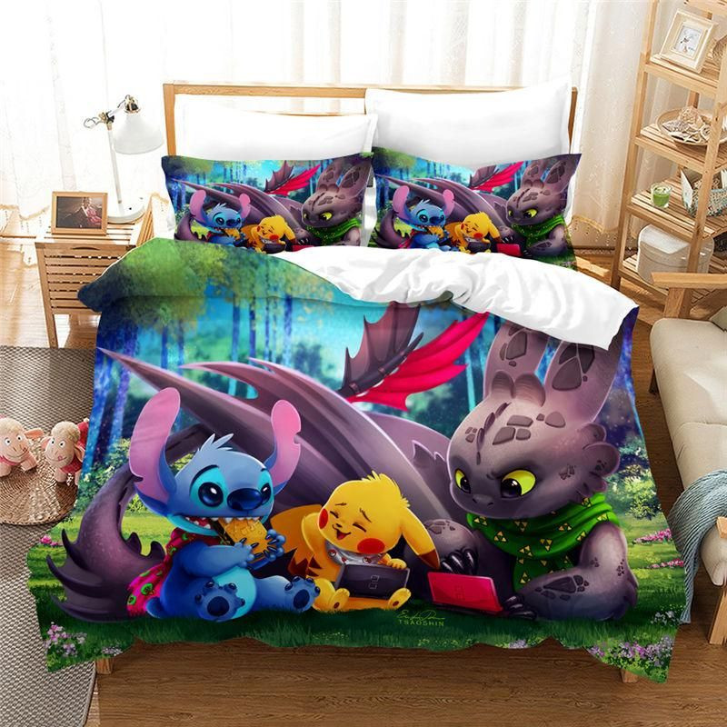 Stich und Pokémon Kinderbettwäsche - Bettwäsche