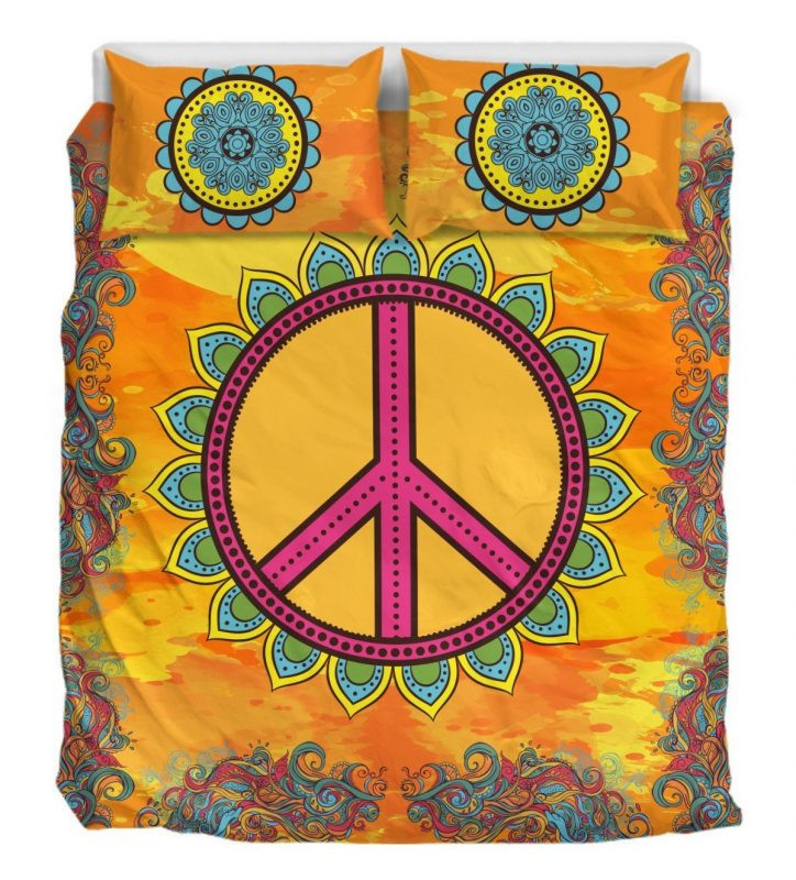 Sonne Hippie Frieden Kinderbettwäsche - Bettwäsche