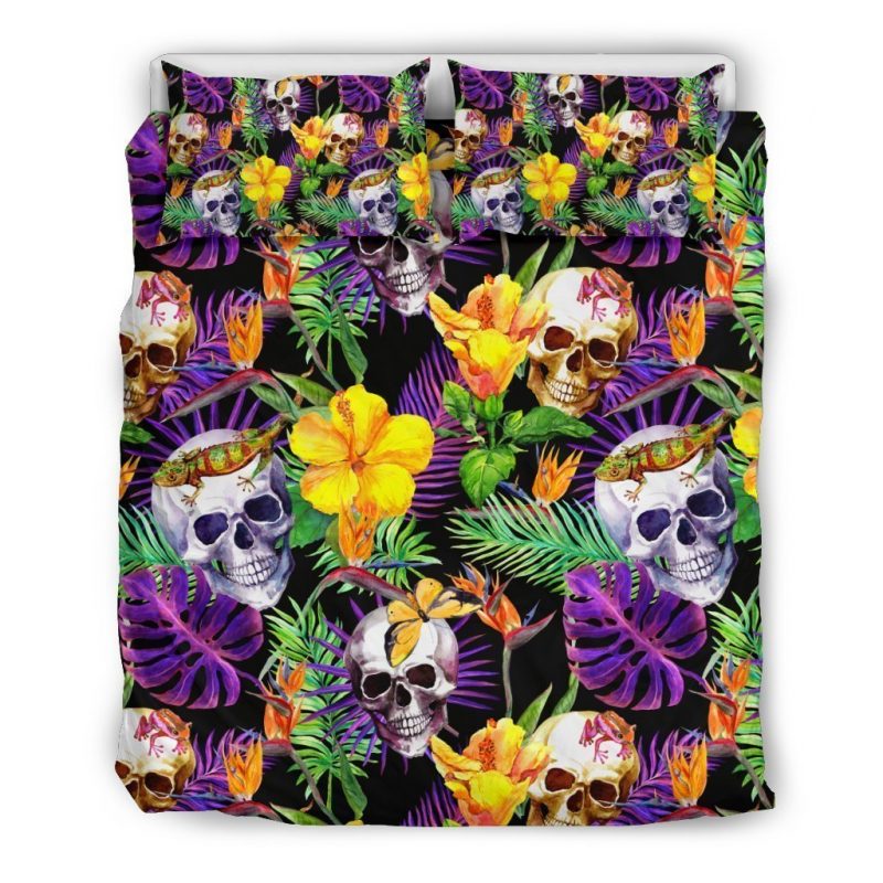 Lila Tropical Schädel Kinderbettwäsche - Bettwäsche