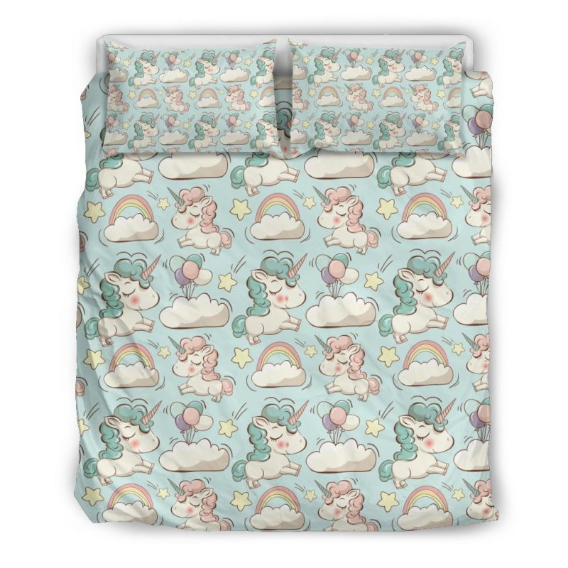 Nettes Regenbogen Einhorn Kinderbettwäsche - Bettwäsche