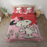Snoopy The Peanuts Snoopy mit Liebe am Valentinstag Kinderbettwäsche – Bettwäsche