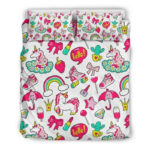 Weißes Girly Einhorn Kinderbettwäsche – Bettwäsche