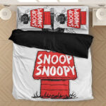 Snoopy Parodie Snoop Dogg minimalistisches Weiß Kinderbettwäsche – Bettwäsche